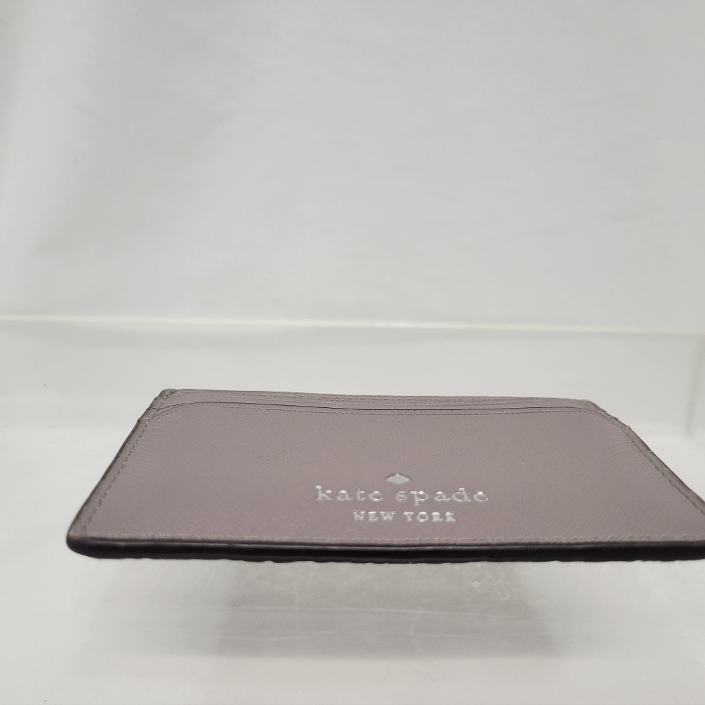 Kate Spade New York All That Sparkles Glitter Mauve Slot Card Holder Mini Wallet - Picture 3 of 4